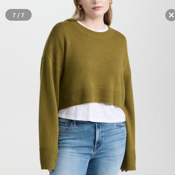Reformation Paloma Cropped Crew Cashmere Sweater - Picture 2 of 10
